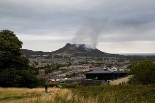 Miles of smoke can be seen in the Scottish capital on Sunday.